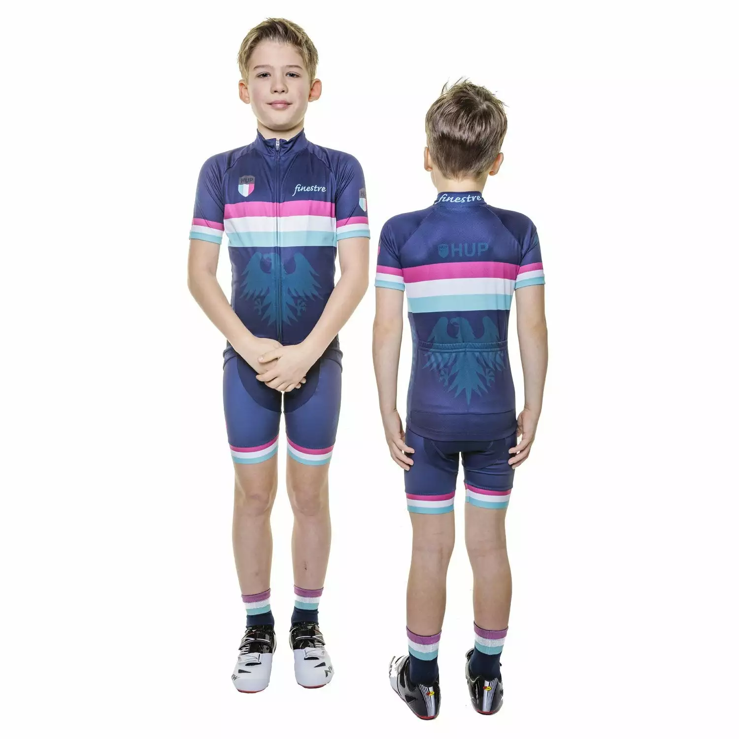 HUPcc Road HUP Finestre Kids Short Sleeved Cycling Jersey